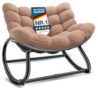 KESSER Mecedora ergonómica para interior y exterior, carga máxima de 120 kg, sillón relax con pies antideslizantes, resistente a la intemperie