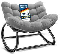KESSER Mecedora ergonómica para interior y exterior, carga máxima de 120 kg, sillón relax con pies antideslizantes, resistente a la intemperie