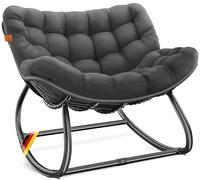 KESSER® Mecedora para Interior y Exterior, Mecedora ergonómica, soporta hasta 120 kg, sillón Relax con Patas Antideslizantes, Resistente a la Intemperie, Ideal para