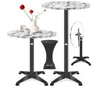 KESSER® Mesa alta plegable 2 en 1, mesa de bistró, placa de aluminio y acero inoxidable, altura regulable 70 cm/115 cm, mesa de fiesta de 80 cm de diámetro, mesa de recepción para interiores y