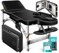 KESSER® Mesa de masaje móvil, 70 cm de ancho, plegable y ajustable en altura, 3 zonas, 10 cojines, aluminio
