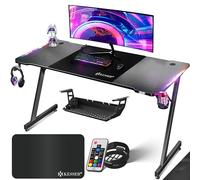 KESSER® Mesa Gaming | 180 x 80 cm | Escritorio para Gamer en Forma de Z | Soporte para Auriculares | Mesa ergonómica para Ordenador | In lfombrilla de ratón y Soporte