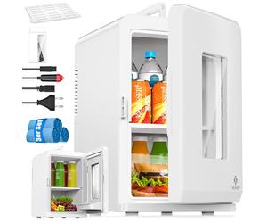 KESSER® Mini Nevera 2 en 1 de 15 l, función de refrigeración y calefacción, Toma de Corriente AC portátil de 220-240V/12V y Encendedor, Caja para Mantener la Temperatura, minicaja térmica