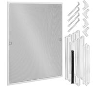 KESSER® Mosquitera para ventanas con marco de aluminio, mosquitera, mosquitero, marco de tensión, sin taladrar ni atornillar, 130 x 150 cm, Blanco
