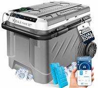 KESSER® Nevera eléctrica de compresor 51 litros | Congelador para Camping con Control táctil LED | Control de App y acumuladores de frío USB 12/24V 230V | Refrigerador -20°C Coche y Camión Antracita