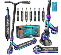 KESSER® Patinete acrobático X-Limit-Pro, Funscooter con dirección de 360Ḟ, con Soporte, rodamientos de Bolas ABEC 9, Ruedas de PU de 110 mm, Scooter arcoíris