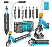 KESSER® Patinete acrobático X-Limit-Pro, Funscooter con dirección de 360Ḟ, Patinete acrobático con Soporte, rodamientos de Bolas ABEC 9, Ruedas de PU de 110 mm, Patinete Scooter, Azul/Blanco