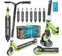 KESSER® Patinete acrobático X-Limit-Pro, Funscooter con dirección de 360Ḟ, Scooter con Soporte, rodamientos de Bolas ABEC 9, Ruedas de PU de 110 mm, Verde Lima