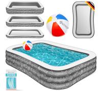 KESSER Piscina hinchable familiar para niños y adultos, piscina familiar, verano, 240 x 142 x 56 cm, 613 litros, capacidad para niños, incluye kit de reparación y pelota