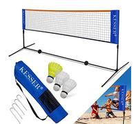 KESSER® Red de Bádminton y Tenis | 300 cm | 400 cm | 500 cm | Altura Ajustable en 3 Posiciones, Juego Con 3 Pelotas, Marco de Hierro Resistente