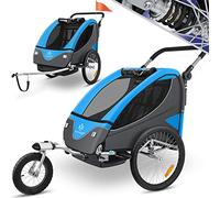 KESSER® Remolque Giratorio 360° para Niños con suspensión 2en1 Función Jogger + arnés de 5 Puntos para Bicicletas máx. 40kg