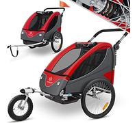KESSER® Remolque para bicicletas giratorio 360° con suspensión 2en1 Función Jogger Remolque para niños + arnés de 5 puntos Remolque Jogger para bicicletas máx. 40kg