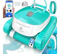 KESSER Robot de piscina para suelo y pared de hasta 100 m², limpieza de líneas de agua, limpiador automático de piscinas con función de aplicación y módulo de control, aspirador de piscina para