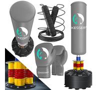 KESSER® Saco de boxeo de pie para adultos con guantes de boxeo + cuerda para saltar, saco de kickboxing, saco de boxeo de pie MMA Boxing Partner Boxing Trainer Fitness Punching Bag con base de succión