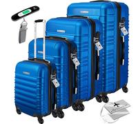 KESSER® Set de 4 Maletas rígidas, Juego Maleta Trolley Incl. báscula de Equipaje + Etiqueta de Equipaje Maleta rodante Cerradura 4 Ruedas ABS Carcasa rígida asa telescópica S-M-L-XL