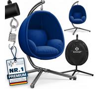 KESSER® Silla Colgante de Lujo con Marco + cojín de Asiento Suave, cojín Lateral, cojín de Asiento y Respaldo Cesta, Colgante para Interior y Exterior, Cesta Colgante de jardín, Peso máx. 150 kg