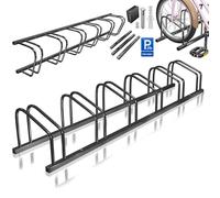 KESSER® Soporte para Bicicleta con Placa de Aparcamiento, Soporte múltiple con Distancia de Rueda de 37 cm para neumáticos de 30 - 65 mm, 6 Bicicletas