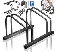 KESSER® Soporte para Bicicleta con Placa de Aparcamiento, Soporte múltiple con Distancia de Rueda de 37 cm para neumáticos de 30 - 65 mm, 2 Bicicletas