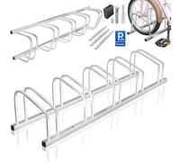 KESSER® Soporte para Bicicleta con Placa de Aparcamiento, Soporte múltiple con Distancia de Rueda de 37 cm para neumáticos de 30 - 65 mm, 5 Bicicletas