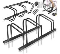 KESSER® Soporte para Bicicleta con Placa de Aparcamiento, Soporte múltiple con Distancia de Rueda de 37 cm para neumáticos de 30 - 65 mm, 3 Bicicletas