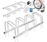 KESSER® Soporte para Bicicleta con Placa de Aparcamiento, Soporte múltiple con Distancia de Rueda de 37 cm para neumáticos de 30 - 65 mm, 4 Bicicletas