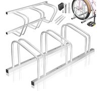 KESSER® Soporte para bicicleta con placa de aparcamiento, soporte múltiple con distancia de rueda de 37 cm para neumáticos de 30 - 65 mm, - 3 Bicicletas