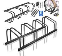 KESSER® Soporte para Bicicleta con Placa de Aparcamiento, Soporte múltiple con Distancia de Rueda de 37 cm para neumáticos de 30 - 65 mm, 4 Bicicletas