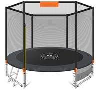 KESSER® Trampoline para exteriores Ø 244/305/366/427 cm, juego completo con red de seguridad, escalera, cubierta de bordes y bolsillo lateral y accesorios de montaje | Trampoline para jardín para