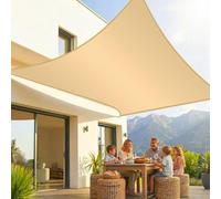 KESSER® Vela de Sombra Protección Solar Cortavientos incluidos Material de Montaje con Ojales | Tela HDPE | Resistente al Agua, Viento y Desgarro | Cosido 5 Veces | 2x4m - Rectángulo, Arena