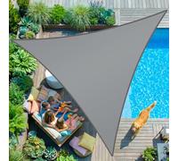 KESSER® Vela de Sombra Protección Solar Cortavientos incluidos Material de Montaje con Ojales | Tela HDPE | Resistente al Agua, Viento y Desgarro | Cosido 5 Veces | 5x7x7m - Triángulo, Gris