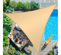 KESSER® Vela de Sombra Protección Solar Cortavientos incluidos Material de Montaje con Ojales | Tela HDPE | Resistente al Agua, Viento y Desgarro | Cosido 5 Veces | 2.5x2.5x3.5m - Triángulo, Arena