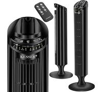 KESSER® Ventilador de torre con mando a distancia | Ángulo de oscilación de 90° | 3 velocidades | 90 cm |+ función de temporizador | función turbo | ventilador de columna ventilador de pedestal