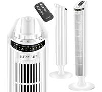 KESSER® Ventilador de torre con mando a distancia | Ángulo de oscilación de 90° | 3 velocidades | 90 cm |+ función de temporizador | función turbo | ventilador de columna ventilador de pedestal