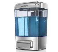 KESTERRA Dispensador de jabón montado en la Pared, dispensador Manual de jabón de Cocina y baño con Recipiente de Boquilla antifugas para líquido/Gel/champú/Gel de Ducha/loción, 23.7oz / 700 ml