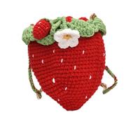 kesurpae Bolso Bandolera Elegante para Compras, Bolso de Viaje, práctico y Esencial para el Verano para Mujer, Tejido de Fresa, se Puede Usar múltiples Maneras, Ligero, para Primavera, Vacaciones,