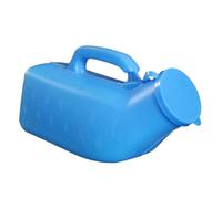 kesurpae Botella para orina masculina de 1200 ml con asa, ligera, para viajes y acampadas, práctica para ancianos y hombres, urinario masculino de cabecera, botella para orina, , Azul , 18 x 10 cm