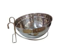 kesurpae Comedero Colgante de Acero Inoxidable para Perros, fácil de Limpiar, para Mascotas, Ideal para Cachorros, Plata, Diámetro 20CM