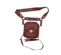kesurpae Conjunto de riñonera de Piel sintética y Bolso de Muslo Medieval para Mayor Comodidad en Cualquier ocasión o Aventura. Riñonera para Comic con, marrón, Bolsa 15x16x6.5cm