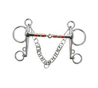 kesurpae Elegante Boquilla de bocado de Caballo de Acero Inoxidable de Primera Calidad para entusiastas de la equitación y Regalo. Ganchos para Caballo con Cadena y Rodillo en, Plata, 135 mm