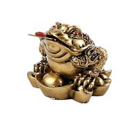 kesurpae Estatua de Sapo del Dinero, de Rana del Dinero Feng Shui, Regalo Atractivo para Inauguración de Casa, Suerte y Riqueza. Se Puede secar con una Toalla Las áreas Que no, Bronce