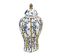kesurpae Exquisito Tarro de cerámica para Jengibre, Tarro de Templo, Maravilloso Recipiente hermético para Guardar Hojas té y Frutos Secos, conservando su frescura. Adorno Porcelana con Tapa