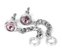 kesurpae Gemelos Gemelos Regalo único Artesanía Plata Rosa Redonda Recuerdos Ocasiones especiales Bodas Aniversarios Cumpleaños Color Plata Rosa Tamaño de la cadena Aprox. 5.50.8cm / 0.3 pulgadas