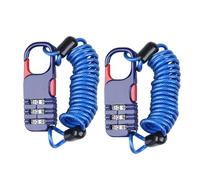 kesurpae Juego de 2 candados fijos para Patinete eléctrico, fáciles de Transportar, con candado Compacto de aleación de Zinc y contraseña antirrobo para Casco, Azul