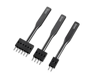 kesurpae Kit de perforación de cuero de resistencia. Agujeros fáciles de limpiar con punzón afilado. Costuras de cuero. Costuras de cordones sencillas. resistencia para, Negro, 6 mm