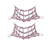 kesurpae Lote de 2 hamacas de Red para pájaros Equipadas con Ganchos de Acero Inoxidable Que se Pueden Usar Durante Mucho Tiempo. Juguetes para pájaros, Rojo, Gancho de Plata