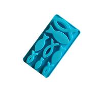 kesurpae Molde de silicona con forma de pez, repuesto de 8 rejillas, antiadherente, bricolaje, hogar, cocina, Chocolate, cubitos de hielo, accesorios de molde para hornear