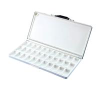 kesurpae Paleta de acuarela con tapa, impermeable, de gran capacidad, para viajes, ideal para artistas al aire libre, bandeja plegable portátil para pintura acrílica y al óleo, Azul, 33 pozos