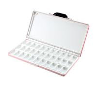 kesurpae Paleta de acuarela con tapa, impermeable, de gran capacidad, para viajes, ideal para artistas al aire libre, bandeja plegable portátil para pintura acrílica y al óleo, Rosa, 33 pozos