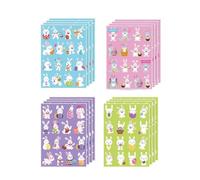 kesurpae Pegatinas navideñas variadas, pegatinas de huevos de conejito de Pascua, decorativas de dibujos animados, juego de suministros para fiestas, de huevos de conejito de