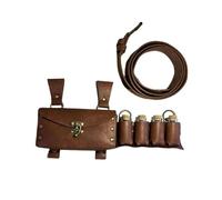 kesurpae Riñonera Medieval de Piel sintética cómoda para Halloween, Cosplay y Eventos de Aventura. Soporte para teléfono móvil, Disfraz de Cosplay para Larp, marrón, Total 17.5x9cm